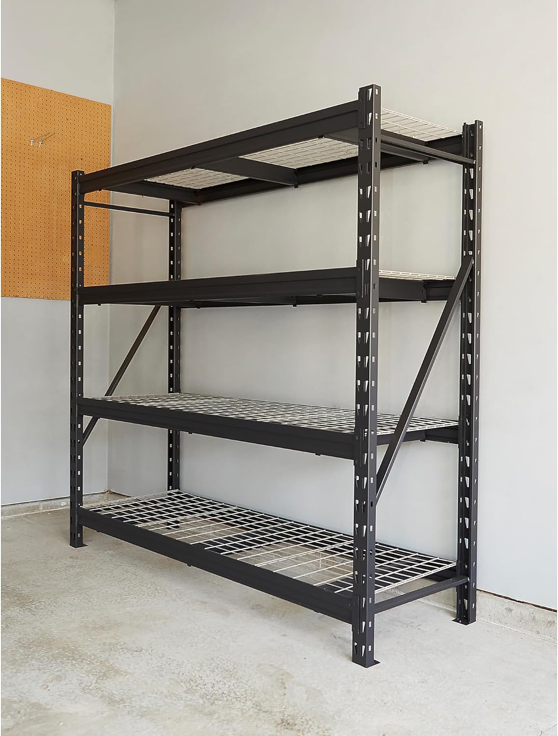Ironton 4-Tier Industrial Steel Shelving Unit, 8,000-Pound Load Capacity, Garage Storage Rack, 77" W x 24" D x 72" H