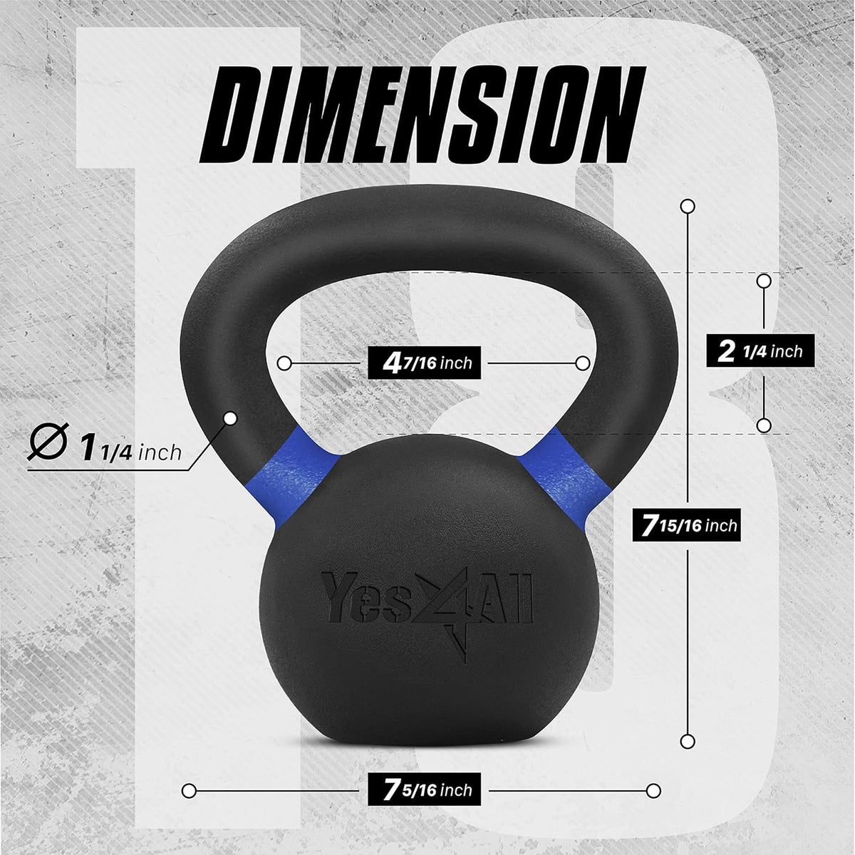 Yes4All Powder Coated Cast Iron Kettlebell Strength Training Kettlebells Weight Set for Full Body Workout, Home Gym