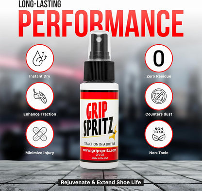 Basketball Shoe Grip Spray - Improve Sole Traction & Court Grip - Rejuvenate & Elongate Sneaker Life - Anti Slip Grip & Performance Enhancer - Basketball Accessory