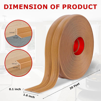 Flexible Wall Corner Protector Moulding Trim Peel and Stick Wall Corner Guards Edge Protector Self Adhesive Molding Trim Strip for Edge Ceiling (Light Brown Wood Grain, 1.6 in x 20 Ft)