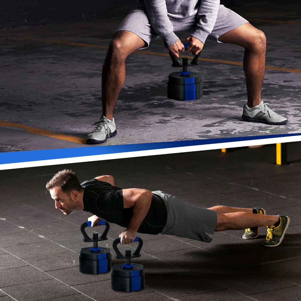 VIVITORY Dumbbell Sets Adjustable Weights, Free Weights with Connector, Non-Rolling Adjustable Dumbbell Set, Barbell for Home Gym, Hexagon, Cement Mixture