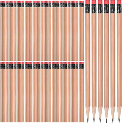 TecUnite 120 Pcs #2 HB Pencils with Eraser,Wood Color