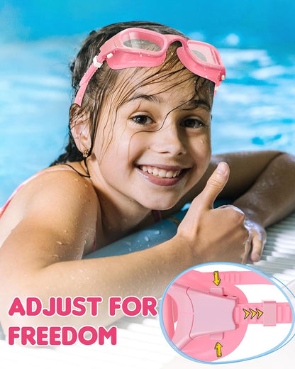 Kids Swim Goggles,Swimming Goggles for Kids 6-14, Anti-Fog UV Protection Pool Glasses for Boys Girls