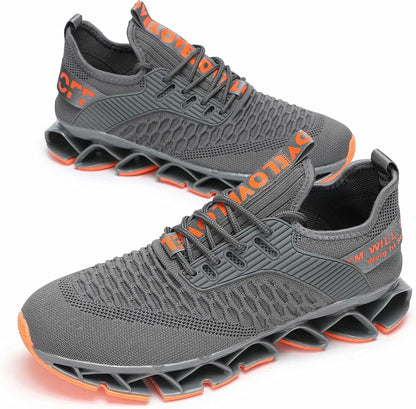 Vooncosir Men's Fashion Sneakers Breathable Mesh Running Shoes Blade Non Slip Soft Sole Casual Athletic Walking Shoes