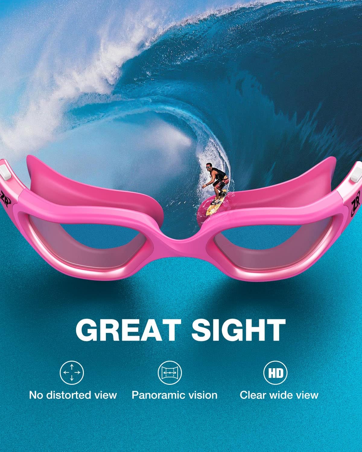 ZIONOR Swim Goggles, G1 MAX Polarized Anti-Fog Swimming Goggles for Men Women