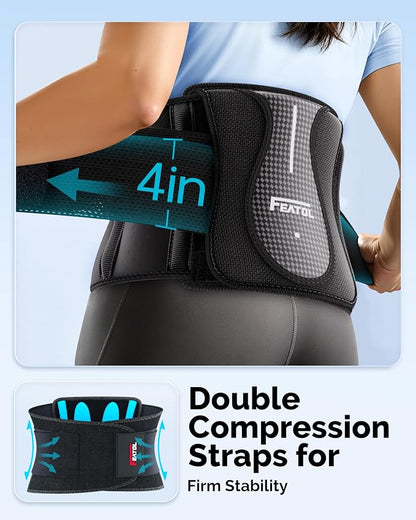 FEATOL Back Brace for Lower Back Pain Wide Coverage 360° Strong Lumbar Support with Removable Pad, Adjustable Waist Support Belt for Men Women, Size 4XL 63''-68.9''
