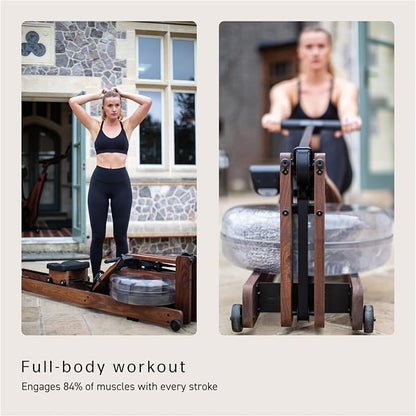 WaterRower Walnut Rowing Machine with S4 BLE Monitor | USA Made Water Rower | Original Handcrafted Erg Machine for Home Use & Gym | Best Warranty