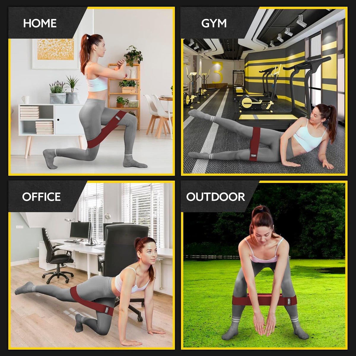 Fabric Resistance Bands for Legs - Workout Bands Resistance Bands for Men and Women - Booty Bands for Working Out - Exercise Bands Resistance Bands Set - Elastic Bands for Exercise
