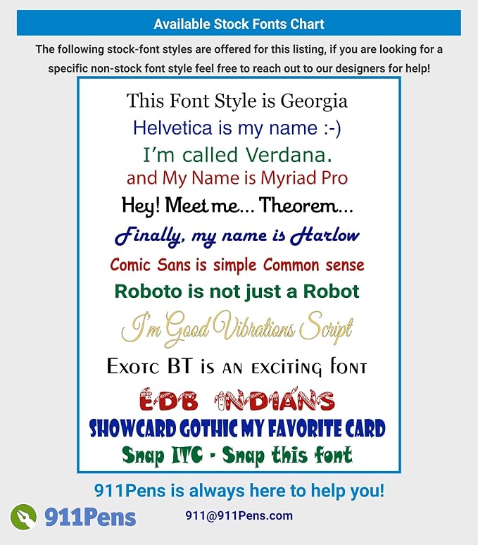 911PENS USA Made, Personalized Writing Ink Ballpoint Novelty Pens, Custom Printed with Your Logo & Text (Pack of 50 White Pens with Dark Blue Trim)