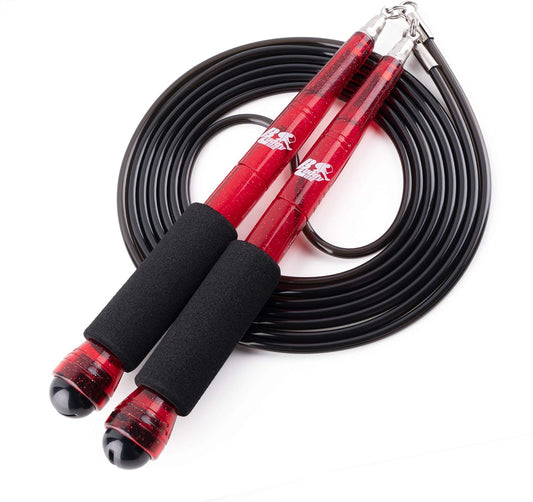 Buddy Lee Jump Ropes Rope Master Original Ball Bearing Jump Rope, 9” HD Plastic Handles. Perfect Jump Rope for Fitness, CrossFit Gym, Endurance Jumping, Cross Overs, Extreme Jumping