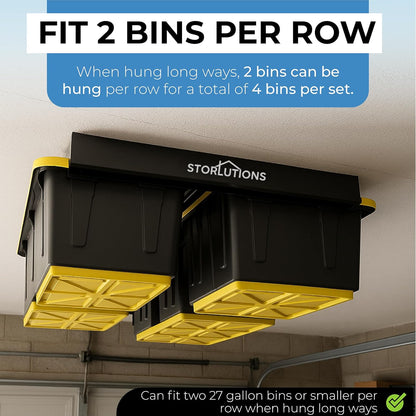 Heavy Duty Adjustable Ceiling Mount Garage Shelving for 16"-24" Stud Spacing, Ideal for Garage Storage and Home Organization Solutions