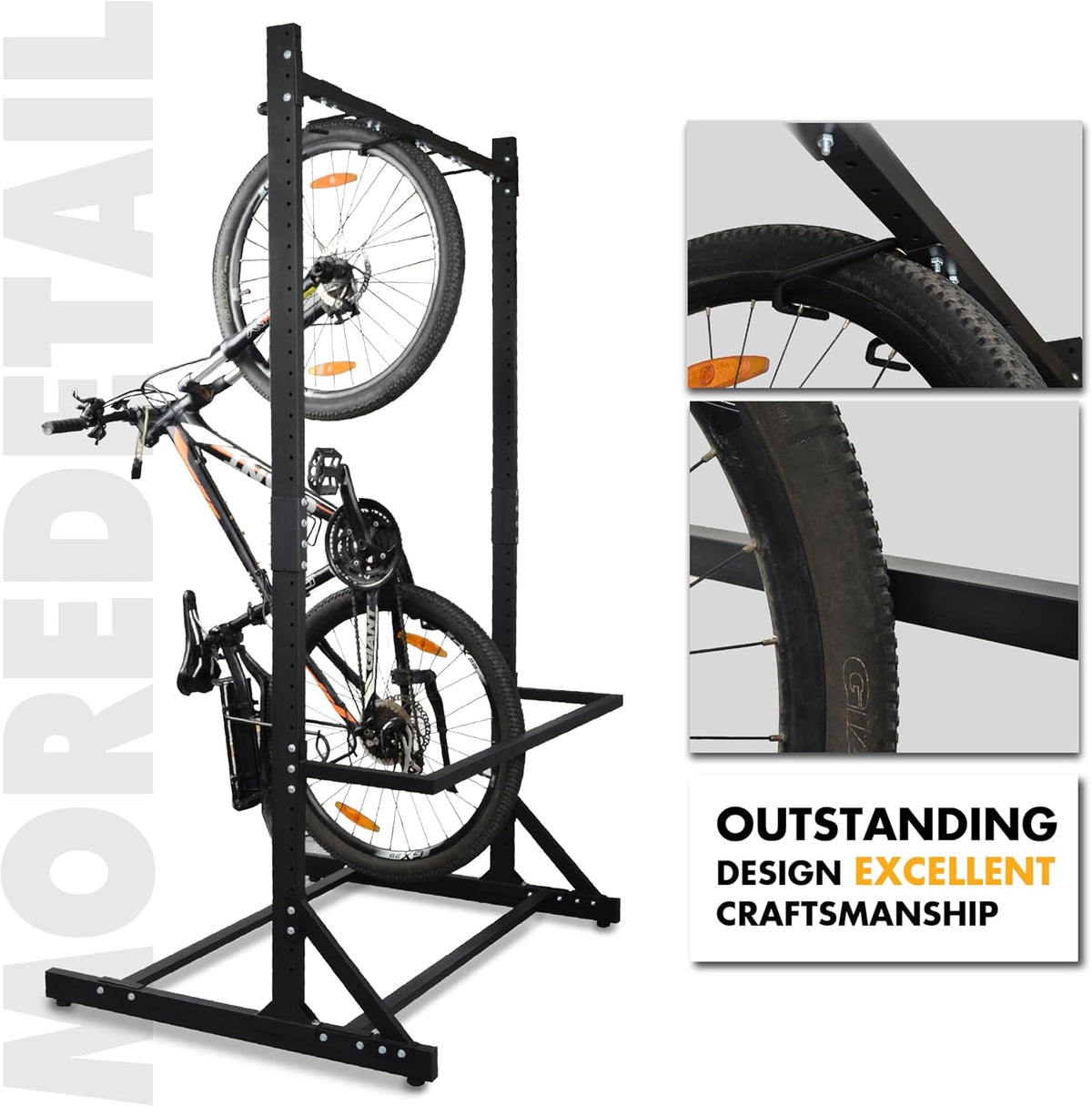 Freestanding 5 Bike Storage Rack for Garage, Hold Multiple Bicycles, Mountain Bikes, Road Bikes, Kids’ Bicycles and E-Bikes