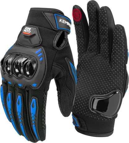 KEMIMOTO Motorcycle Gloves for Men/Women, Touchscreen Dirt Bike Gloves with Shell, Anti-Slip for Motorbike, Riding, Racing, Cycling, Dirt Bike, ATV, UTV, Motocross, BMX, Hiking