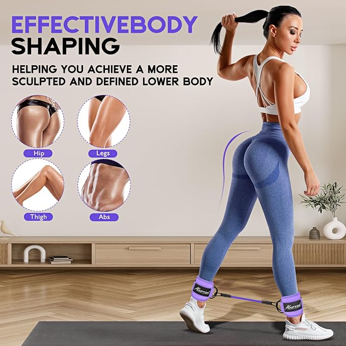 HPYGN Ankle Resistance Bands, Ankle Bands for Working Out with Cuffs, Resistance Bands for Leg Butt Training Workout Equipment for Kickbacks Hip Gluteus Training, Ankle Strap with Exercise Bands