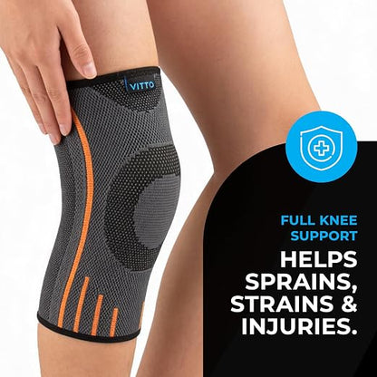 VITTO Kids Knee Brace - Osgood Schlatter Knee Brace Youth, Compression Sleeve for Boys and Girls from 4-14 years old (M)