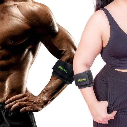 Elbow Brace Support Strap - Forearm Compression Sleeve, Tennis Elbow Brace for Men and Women, Fit Wrap Band for Weightlifting, Tennis, Golf Pressure Relief & Sports Injury Recovery, 1ct, XL