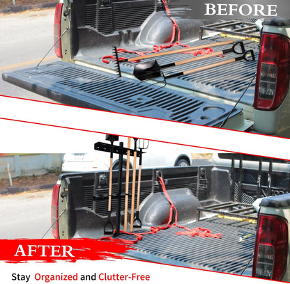Trailer Racks for Lawn Equipment, Trailer Tool Rack Shovel Holder for Shovels, Rakes, Hoes, Landscape Hand Tool Rack for Open Trailers, Lawncare Trailer Accessories, with 6 Tool Holes&Rubber Grommets