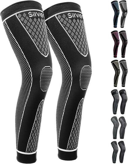 SKDK Full Leg Sleeves Long Compression Leg Sleeve Knee Sleeves Protect Leg, for Man Women Basketball, Arthritis Cycling Sport