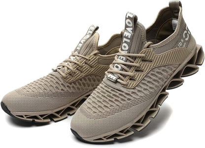 Vooncosir Men's Fashion Sneakers Breathable Mesh Running Shoes Blade Non Slip Soft Sole Casual Athletic Walking Shoes