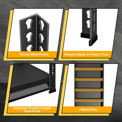 48" W Garage Shelving Heavy Duty, 1500LBS Loads Shelving Units and Storage Racks, 3-Tier Metal Garage Storage Shelves, Industrial Utility Shelf Heavy Duty,48" Wx16 Dx39 H, Black