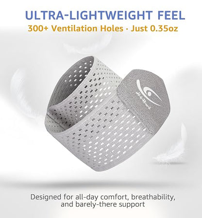 Wrist Compression Wraps 2-Pack, Wrist Brace Wrist Support for Sports, Mouse Hand, Mother's Hand, Carpal Tunnel Arthritis, Tendonitis - Premium Elastic & Breathable Mesh Fabric, One Size (Gray)