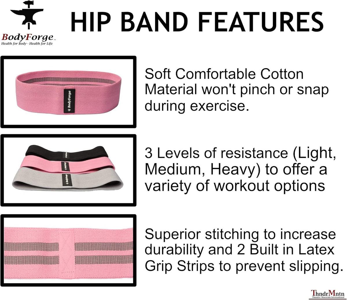 BodyForge Eco-Friendly Resistance Loop & Hip Bands Exercise Sets with Carry Bags