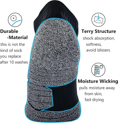 CWVLC Unisex Cushioned Compression Athletic Ankle Socks Multipack
