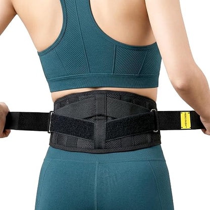 Lower Back Brace for Women and Men, Adjustable Back Brace with Back Support Belt and Back Support Brace, Slim Breathable Lumbar Support for Daily Stability, Back Braces M(Waist:32''-42'')