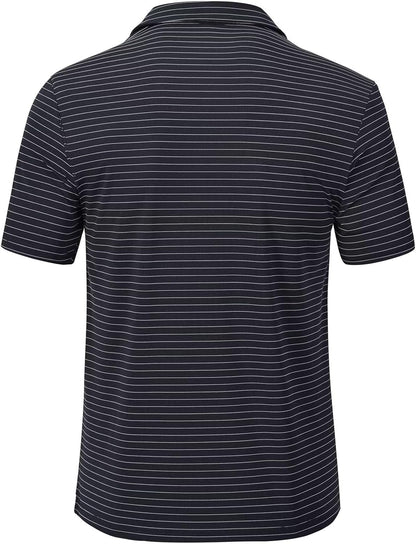 Tyhengta Men's Striped Shirt Short Sleeve Golf Polo Shirts