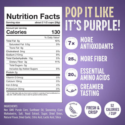 Purplesful Purple Corn Popcorn, Silkier, Creamier & Healthy Popcorn, Vegan-Friendly, Non-GMO, Flavorful Popped Corn Gourmet Snack, Jalapeno Cheddar, Big Bulk Pack - 4.8 Oz Per Pack (Pack of 9)