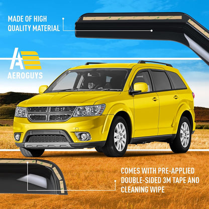 Extra Durable Window Deflectors in-Channel Window Visors Rain Guards Fit for Dodge Journey 2009-2020, Sun Visors, Wind Vent for Shades, Exterior Car Accessories - 4 pcs. AG0897