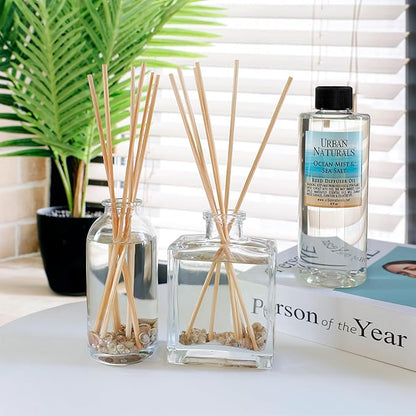 Urban Naturals Gardenia Blossoms Reed Diffuser Set with Jasmine, Gardenia, Ylang Ylang Scent Notes for a Continuous Air Freshener Scent