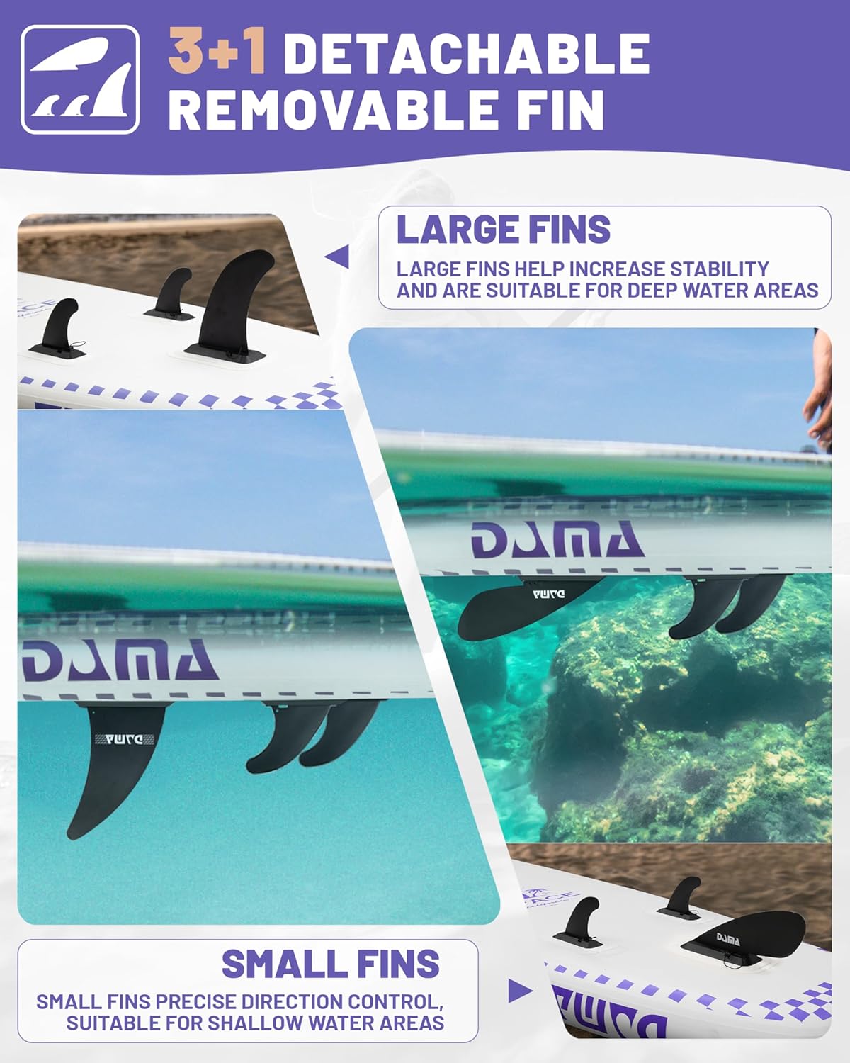 DAMA 11'*34"*6" Inflatable Paddle Board, Paddle Boards for Adults,Sup,Lightweight and Durable, Easy to Inflate, Versatile in Style, Fully Functional, Equipped w/High Grade Accessories.