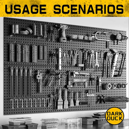 100PCS Pegboard Accessories Organizer Kit,Paper Towel Holder,Closet Organizers and Storage - Easy Storage and Organization for Garage, Workbench,Shelves,Tools.(12x24 Inch Panels with Hooks)