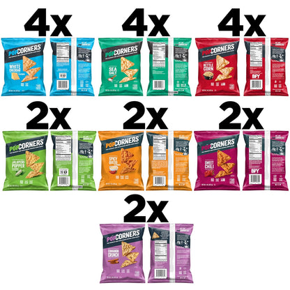 PopCorners Popped Corn Snacks, Sampler Pack, 1 Ounce (Pack of 20) (Assortment May Vary)