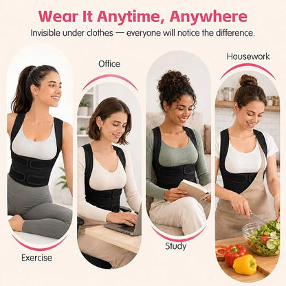 Posture Corrector for Women & Men, Adjustable Full Back Brace Support | Breathable Shoulder Straightener, Spine Support for Upper & Lower Back, Scoliosis & Hunchback Correction, Back Pain Relief