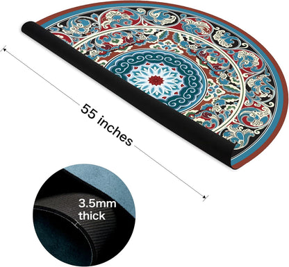 Knsbk Large Round Yoga Mat 4.6'X3.5mm for Exercise Premium Extra Thick, Ultra Comfortable, Non Slip, Meditation Mat