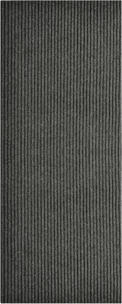 iCustomRug Spartan Weather Warrior Duty Indoor/Outdoor Utility Ribbed in 3ft,4ft,6ft Widths 70 Custom Sizes with Natural Non-Slip Rubber Backing 4'X54' in Charcoal