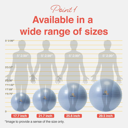 Exercise Ball for Balance Stability Fitness Workout Yoga Pilates at Home Office & Gym Birthing Ball for Pregnancy, Office Ball Chair