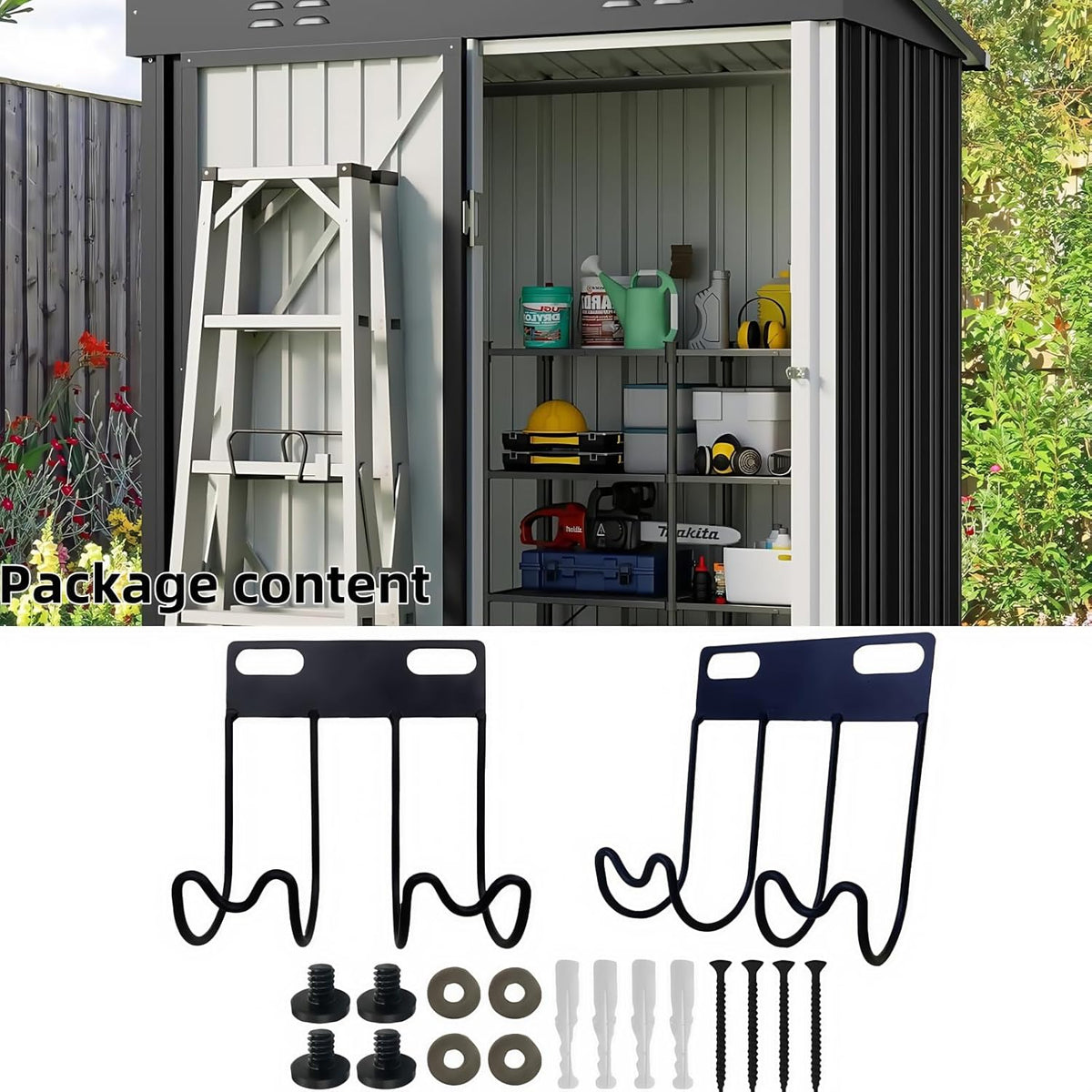 For suncast shed accessories garden hose holder,with EZ Bolt Assembly,Storage Shed Hooks,Water Hook for Outside Yard,for Garage,Garden and Yard