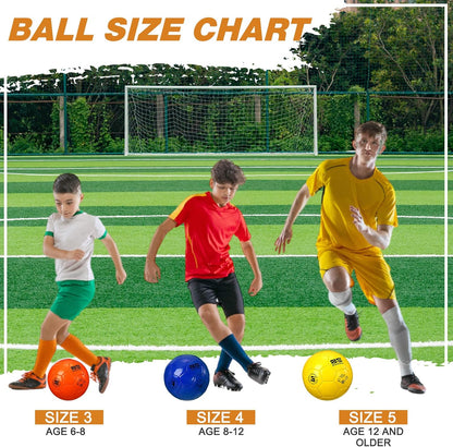 Deflated Soccer Balls with Pump Bulk Outdoor and Indoor Training Practice Soccer Ball Machine Stitched for Sports Birthday Gift Party Supplies
