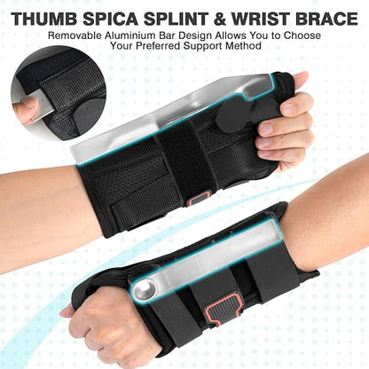 Wrist Brace & Thumb Spica Splint, for De Quervain's Tenosynovitis, Tendonitis, Carpal Tunnel & Arthritis Wrist Support Thumb Splint (Right Hand - Small)