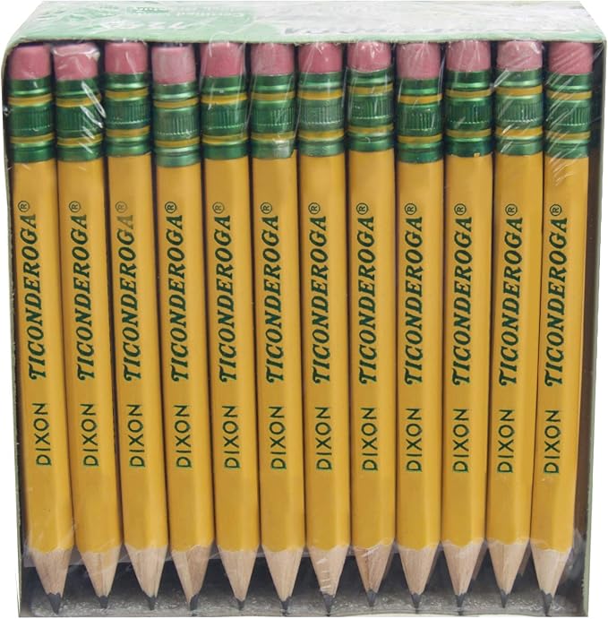 Ticonderoga Golf Pencils, #2 HB Soft, Pre-Sharpened, Yellow (13472) (Pack of 12, 864 Count Total)
