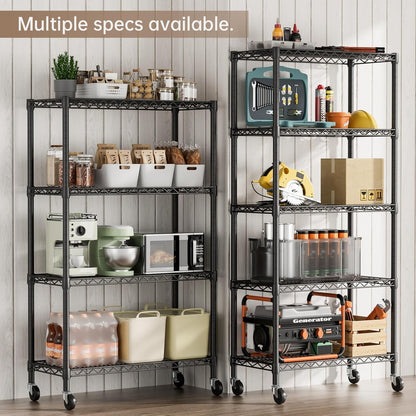 SINGAYE 5 Garage Heavy Duty Shelving Unit Kitchen Pantry Close Home Organizers and Storage Bathroom Shelf Laundry Room Organization Industrial Book Metal Wire Adjustable Shelves