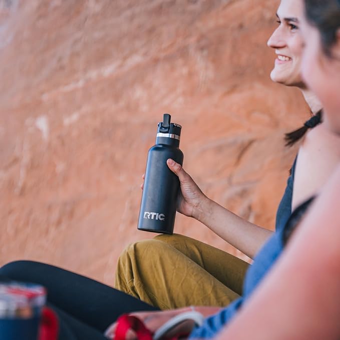 RTIC 16oz Journey Water Bottle, Ceramic Lined, Graphite | Stainless Steel Metal, Insulated for Hot and Cold Drinks, Sports, Travel and Camping