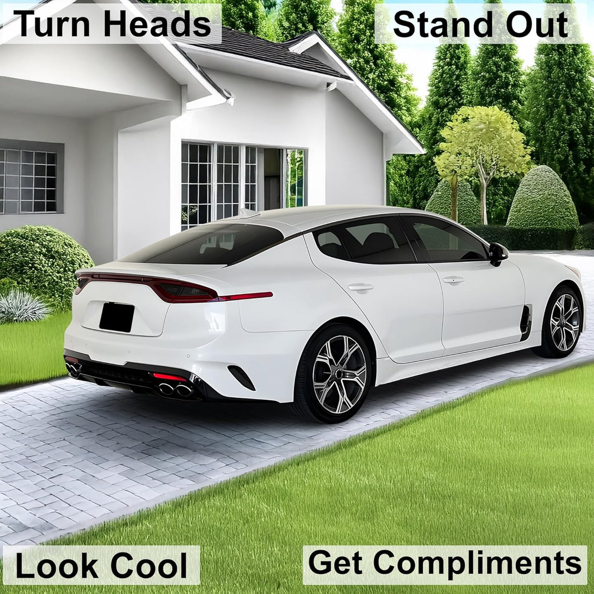 BOGAR TECH DESIGNS Tail Light Precut Tint Kit Compatible with and Fits Kia Stinger 2018-2021, Dark