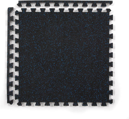 IncStores Impact Foam Rubber Floor Tiles, Interlocking Home Gym Floor Matts for Weight & Workout Equipment Room Padding, 2'x2' Tiles