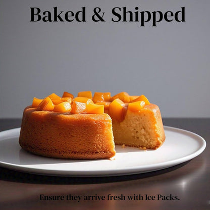 Andy Anand Sugar-Free Peach Glaze Cake, 2 lbs - Fresh, Gourmet, Handcrafted, No Preservatives, Diabetic-Friendly Dessert