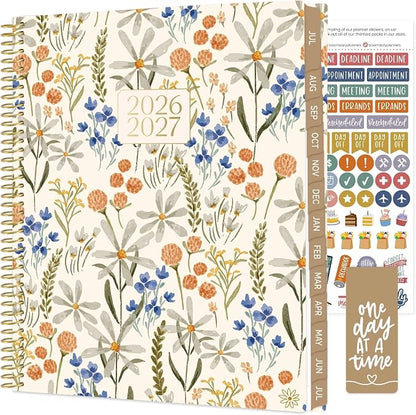 bloom daily planners 2026-2027 (8.5" x 11") Academic Year Day Planner (July 2026 - July 2027) - 13 Months Weekly & Monthly Agenda Organizer with Stickers & Tabs - Whimsical Wildflowers