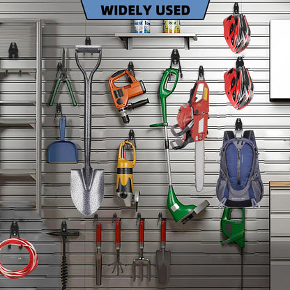 Wall Mount Heavy Duty Garage Hooks (2-Pack) – Wall Mounted Storage Hooks for Ladders, Bikes, Tools & More – Rust-Resistant Steel with Anti-Slip PVC Coating Small U Hooks